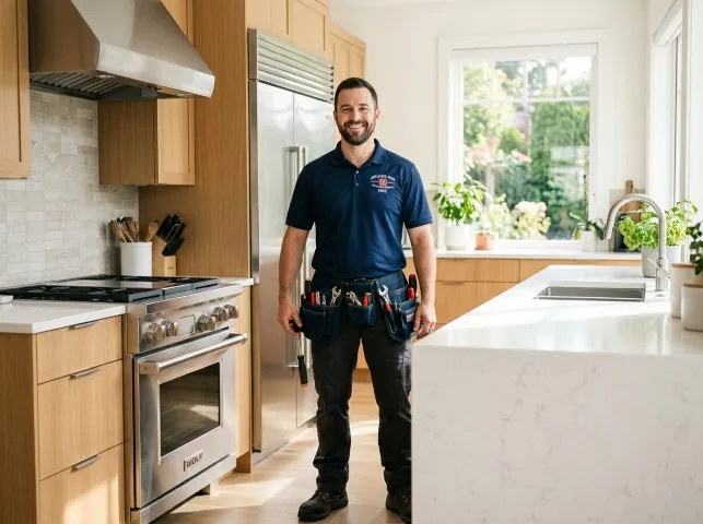 Appliance Repair Hero technician in a Broadview, IL kitchen after an appliance repair